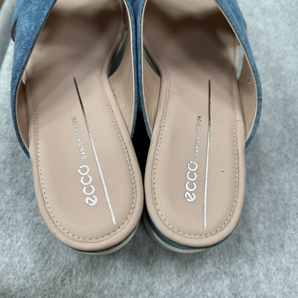 ECCO Touch Plateau Platform Criss Cross Slide Sandals Indigo EU 41 US 10 - Picture 7 of 8